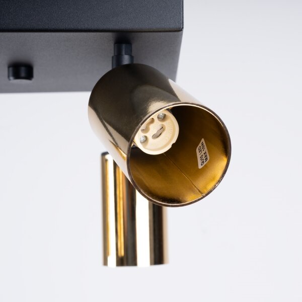 Sollux SL.1386 - Faretto WINX 4xGU10/10W/230V nero/oro