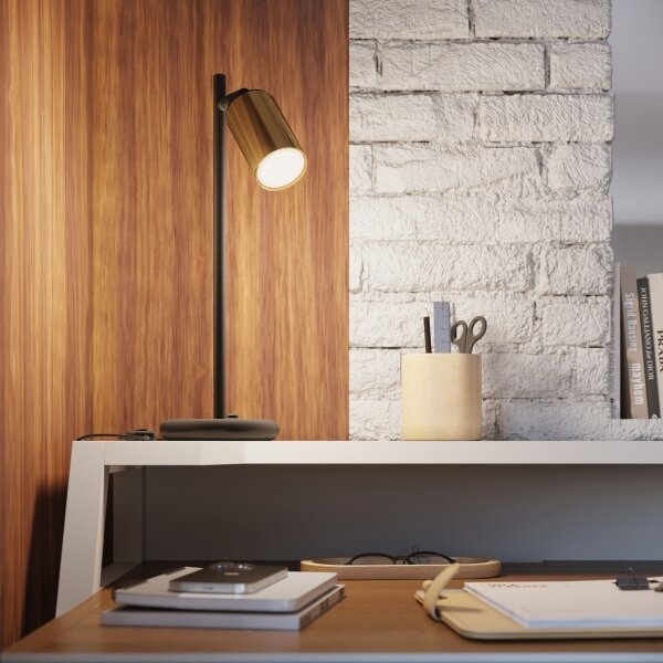 Sollux SL.1389 - Lampada da tavolo WINX 1xGU10/10W/230V nero/oro