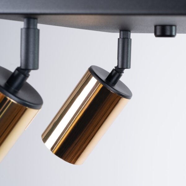 Sollux SL.1386 - Faretto WINX 4xGU10/10W/230V nero/oro