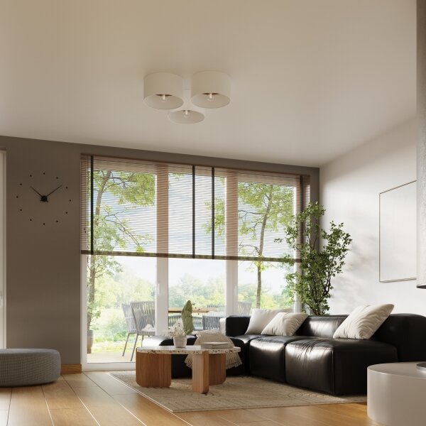 Sollux SL.1392 - Plafoniera TELESTO 1xE27/15W/230V diametro 35 cm bianco/marrone