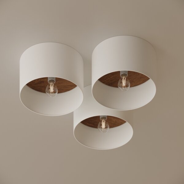 Sollux SL.1392 - Plafoniera TELESTO 1xE27/15W/230V diametro 35 cm bianco/marrone