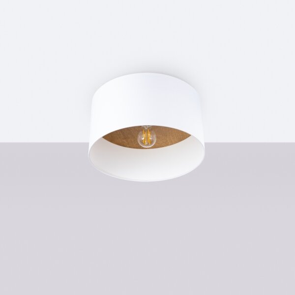 Sollux SL.1393 - Plafoniera TELESTO 1xE27/15W/230V diametro 35 cm bianco/beige