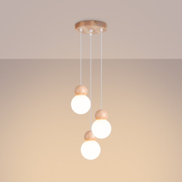 Sollux SL.1391 - Lampadario a sospensione con filo PEKKA 3xG9/8W/230V bianco