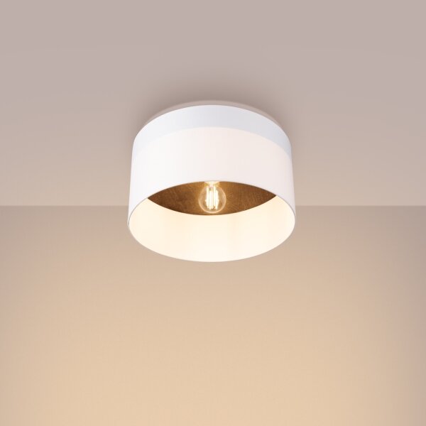Sollux SL.1392 - Plafoniera TELESTO 1xE27/15W/230V diametro 35 cm bianco/marrone