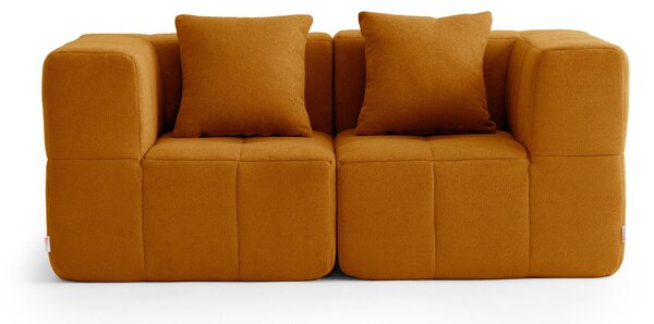 MILYSOFA SOFABULOUS Divano modulare, linea diritta, 2 posti, raffinato tessuto bouclé, marrone cannella
