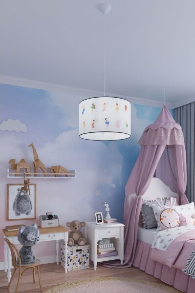 Sollux SL.1417 - Lampadario a sospensione per bambini FAIRY 1xE27/15W/230V diametro 40 cm