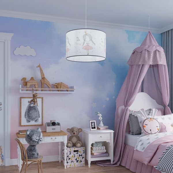 Sollux SL.1414 - Lampadario a sospensione per bambini PRINCESS 1xE27/15W/230V diametro 30 cm