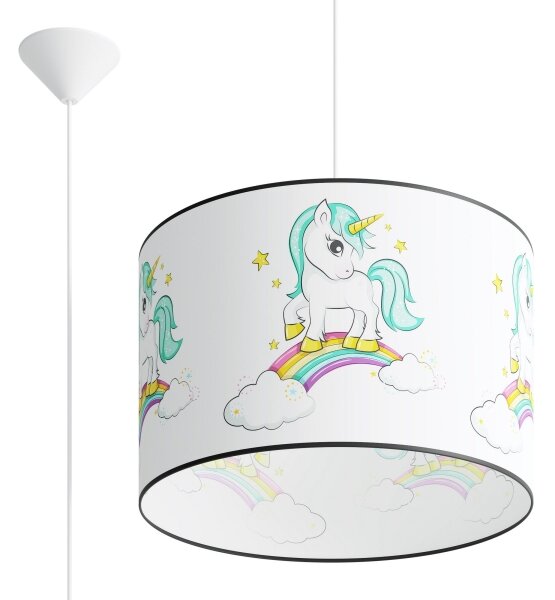 Sollux SL.1413 - Lampadario a sospensione per bambini UNICORN 1xE27/15W/230V diametro 40 cm