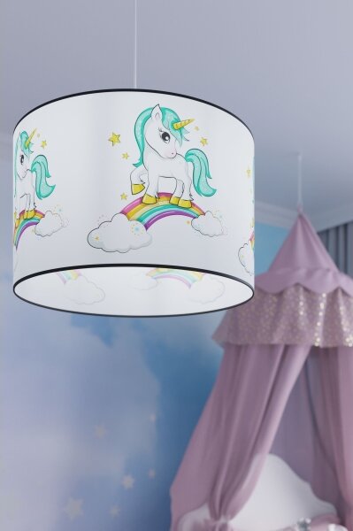Sollux SL.1413 - Lampadario a sospensione per bambini UNICORN 1xE27/15W/230V diametro 40 cm