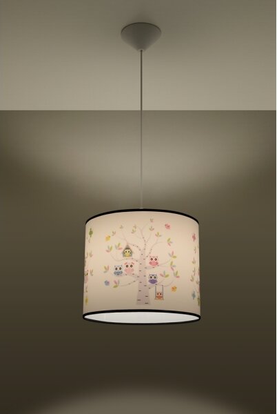 Sollux SL.1423 - Lampadario a sospensione per bambini OWLS 1xE27/15W/230V diametro 40 cm