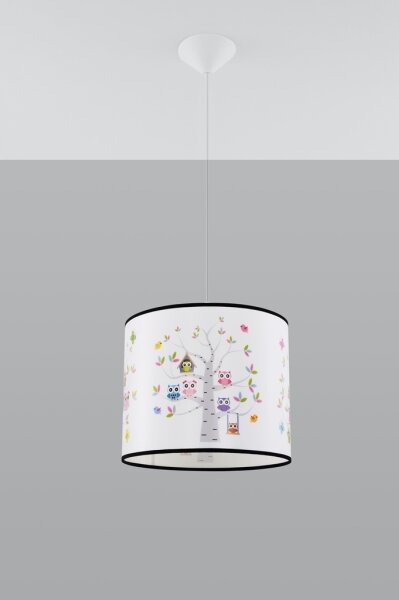 Sollux SL.1423 - Lampadario a sospensione per bambini OWLS 1xE27/15W/230V diametro 40 cm
