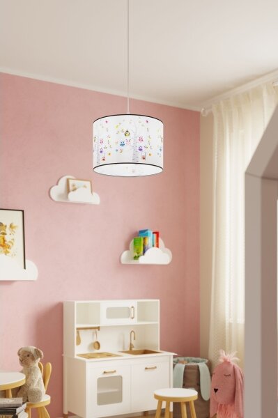 Sollux SL.1423 - Lampadario a sospensione per bambini OWLS 1xE27/15W/230V diametro 40 cm