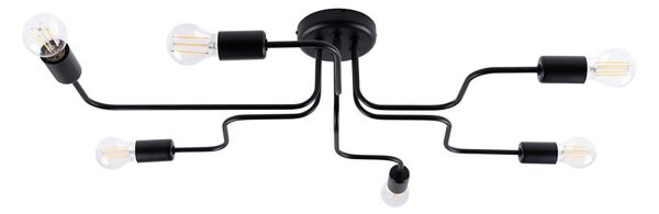 Sollux SL.1447 - Lampadario a plafone VECTOR 6xE27/15W/230V nero
