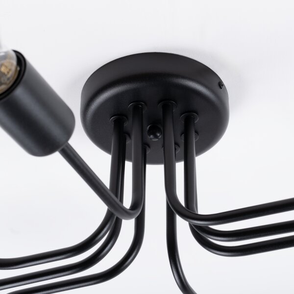 Sollux SL.1448 - Lampadario a plafone VECTOR 8xE27/15W/230V nero