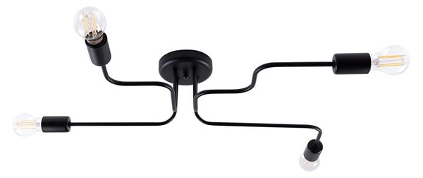 Sollux SL.1446 - Lampadario a plafone VECTOR 4xE27/15W/230V nero