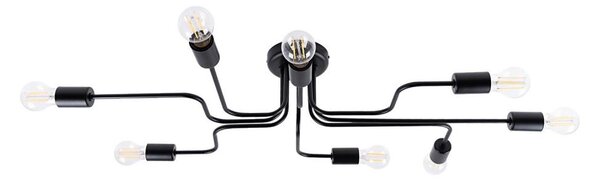 Sollux SL.1448 - Lampadario a plafone VECTOR 8xE27/15W/230V nero