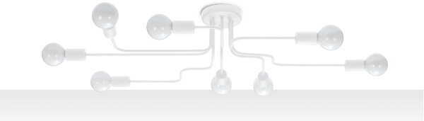 Sollux SL.1444 - Lampadario a plafone VECTOR 8xE27/15W/230V bianco