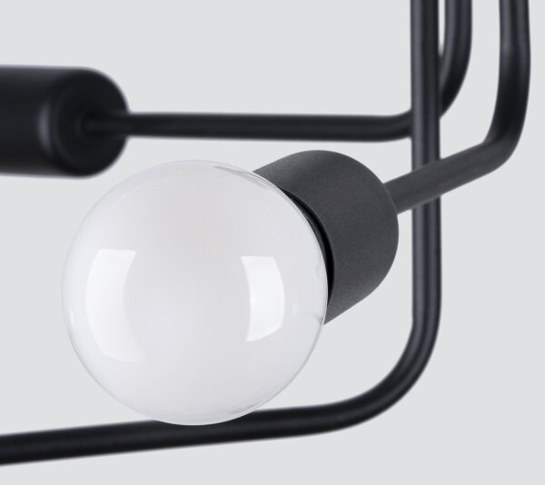 Sollux SL.1452 - Lampadario a sospensione con supporto rigido NORAH 6xE27/15W/230V nero