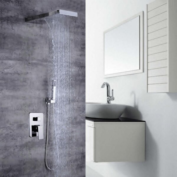 Rubinetto per doccia - Rubinetto per bagno - Miscelatore - Set per doccia - Doccetta - Acciaio inossidabile 304 e ottone - 2 modalità di erogazione e montaggio a parete