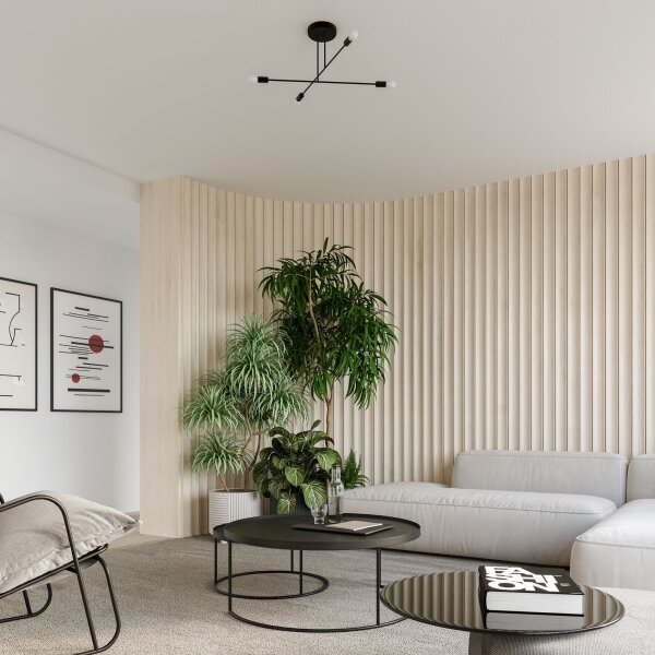 Sollux SL.1451 - Lampadario a sospensione con supporto rigido NORAH 4xE27/15W/230V nero