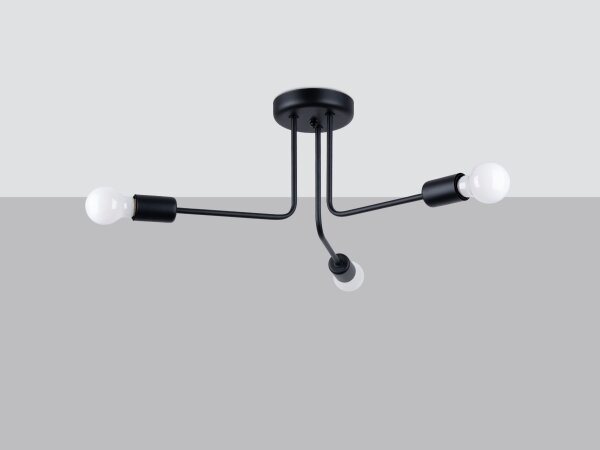 Sollux SL.1450 - Lampadario a sospensione con supporto rigido NORAH 3xE27/15W/230V nero