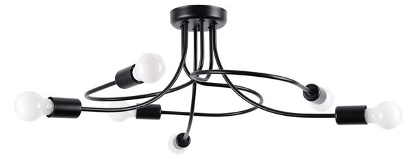 Sollux SL.1456 - Lampadario a sospensione con supporto rigido LEVAR 6xE27/15W/230V nero