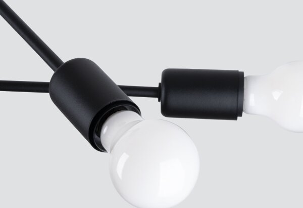 Sollux SL.1451 - Lampadario a sospensione con supporto rigido NORAH 4xE27/15W/230V nero