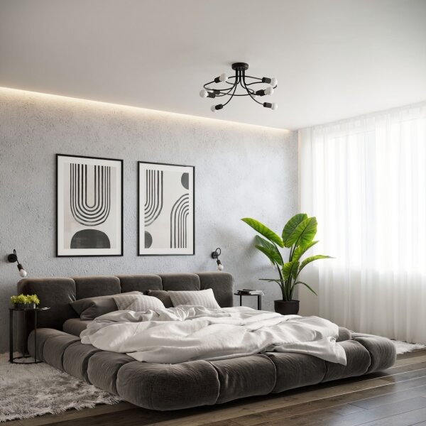 Sollux SL.1454 - Applique LEVAR 1xE27/15W/230V nero