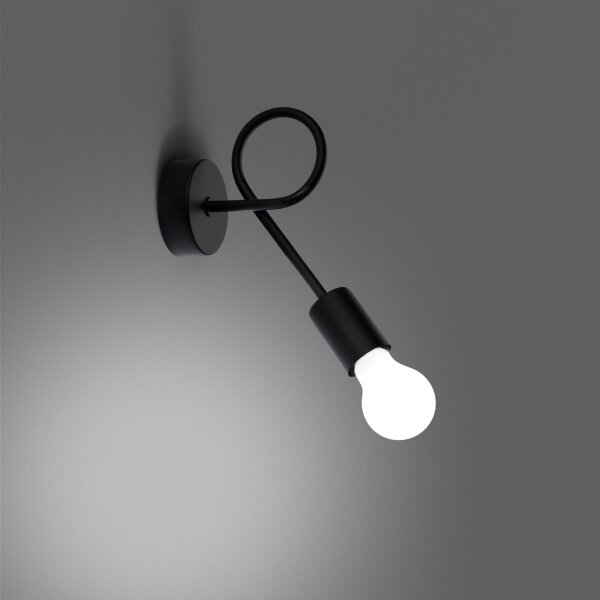 Sollux SL.1454 - Applique LEVAR 1xE27/15W/230V nero