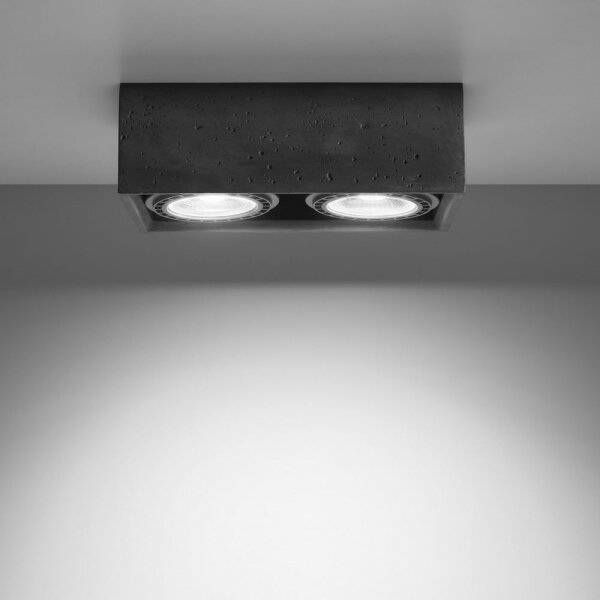 Sollux SL.0884 - Plafoniera QUATRO 2xGU10/40W/230V calcestruzzo