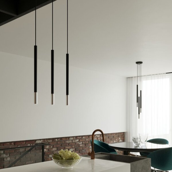 Sollux SL.0886 - Lampadario a sospensione con filo MOSAIC 3xG9/12W/230V nero/cromo
