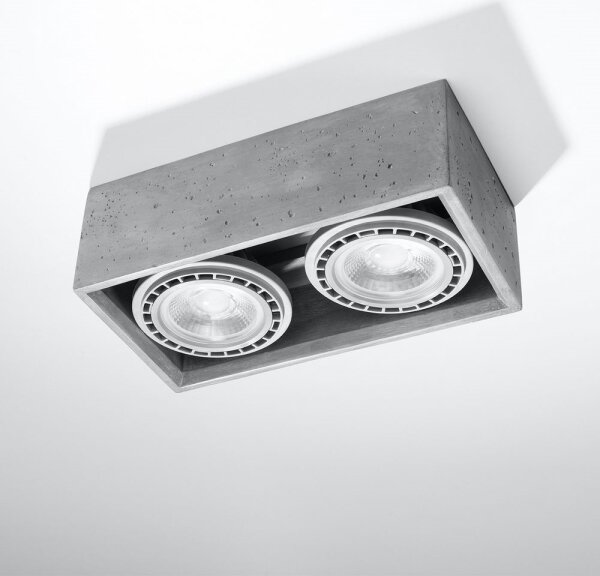Sollux SL.0884 - Plafoniera QUATRO 2xGU10/40W/230V calcestruzzo