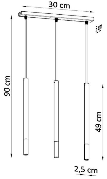 Sollux SL.0886 - Lampadario a sospensione con filo MOSAIC 3xG9/12W/230V nero/cromo