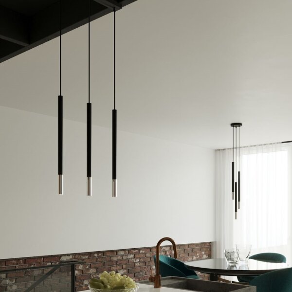 Sollux SL.0885 - Lampadario a sospensione con filo MOSAIC 1xG9/12W/230V nero/cromo