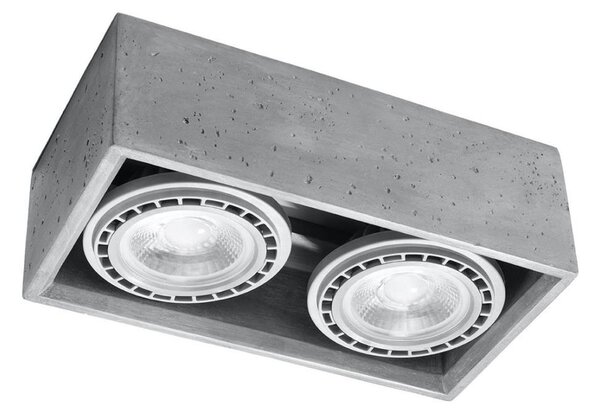 Sollux SL.0884 - Plafoniera QUATRO 2xGU10/40W/230V calcestruzzo