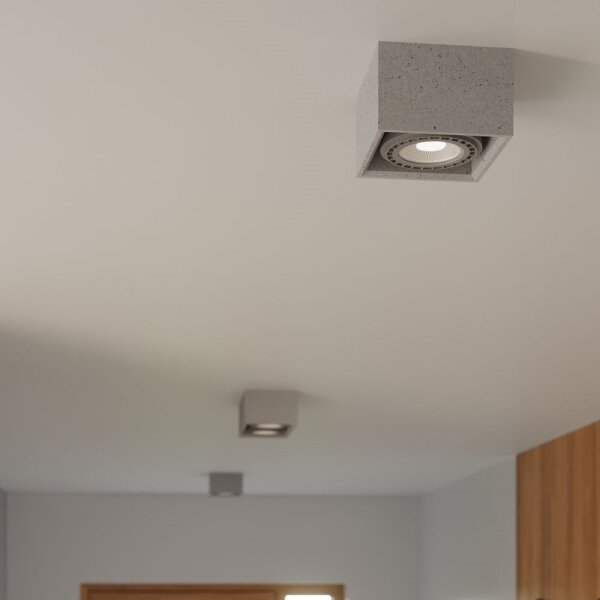 Sollux SL.0884 - Plafoniera QUATRO 2xGU10/40W/230V calcestruzzo
