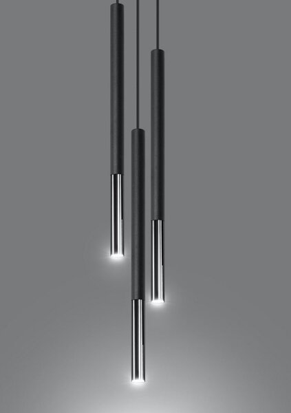Sollux SL.0887 - Lampadario a sospensione con filo MOSAIC 3xG9/12W/230V nero/cromo