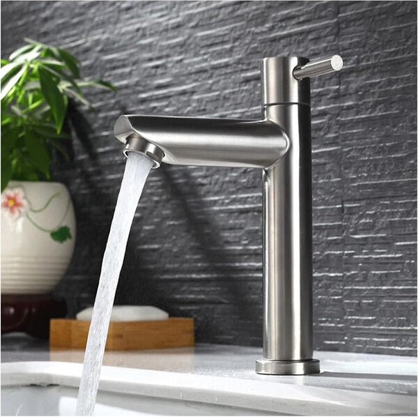 Staal - Tubo di collegamento da 60 cm - Bagno per ospiti - Rubinetto per lavabo in acciaio - Per ospiti - Toilette - Bagno - Cucina