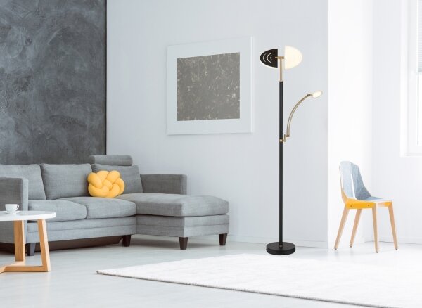 Globo 58909B - Lampada da terra LED dimmerabile TIRANA 40W/230V + 5,5W nero