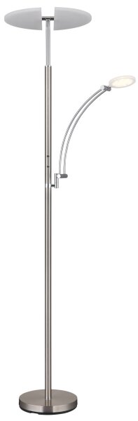 Globo 58909N - Lampada da terra LED dimmerabile TIRANA 40W/230V + 5,5W cromo satinato