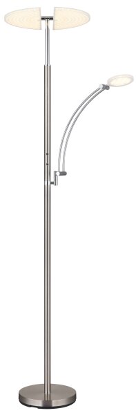 Globo 58909N - Lampada da terra LED dimmerabile TIRANA 40W/230V + 5,5W cromo satinato