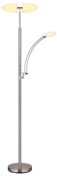 Globo 58909N - Lampada da terra LED dimmerabile TIRANA 40W/230V + 5,5W cromo satinato