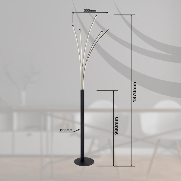 Globo 59229BSH - Lampada da terra LED dimmerabile BIZZY 36W/230V 3000-6000K Wi-Fi Tuya+telecomando
