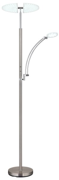 Globo 58909N - Lampada da terra LED dimmerabile TIRANA 40W/230V + 5,5W cromo satinato