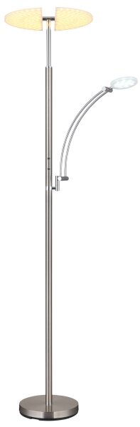 Globo 58909N - Lampada da terra LED dimmerabile TIRANA 40W/230V + 5,5W cromo satinato