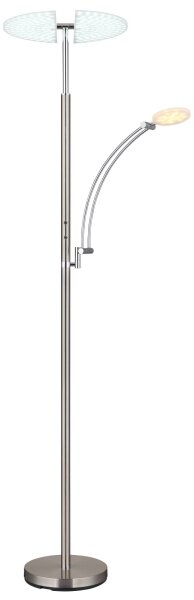 Globo 58909N - Lampada da terra LED dimmerabile TIRANA 40W/230V + 5,5W cromo satinato