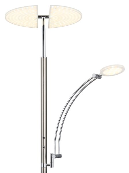 Globo 58909N - Lampada da terra LED dimmerabile TIRANA 40W/230V + 5,5W cromo satinato