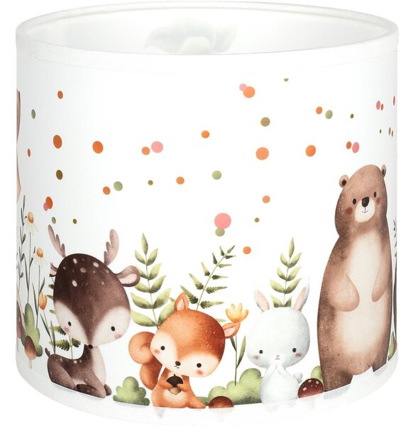 Brilagi - Paralume universale BOBO E27, diametro 15 cm, bianco con decorazioni a tema animali
