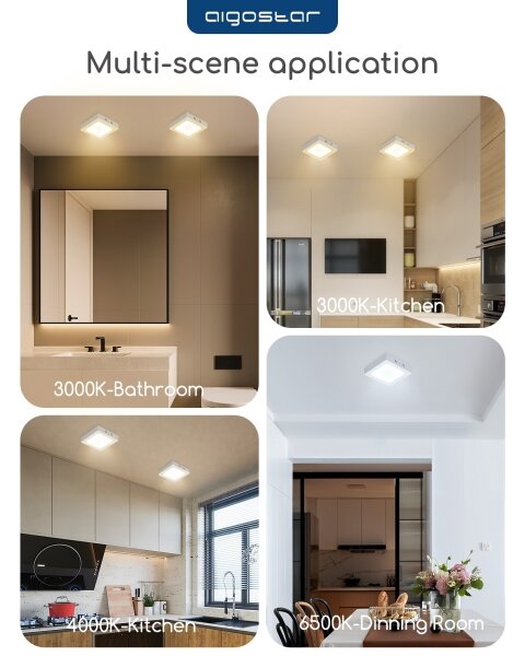 Aigostar - Plafoniera LED da soffitto a montaggio superficiale LED/18W/230V 3000K 22,6x22,6 cm bianca