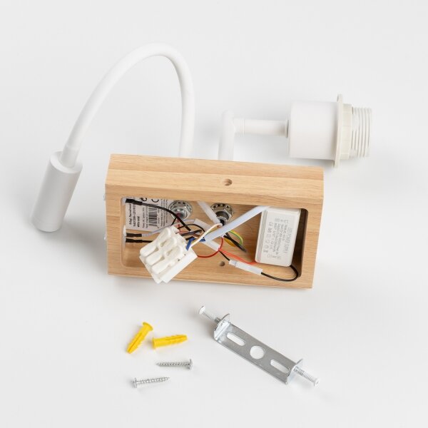 Brilagi - Lampada LED Flex. BOBO WOOD 1xE27/25W/230V + LED/3W rovere/bianco/animaletti